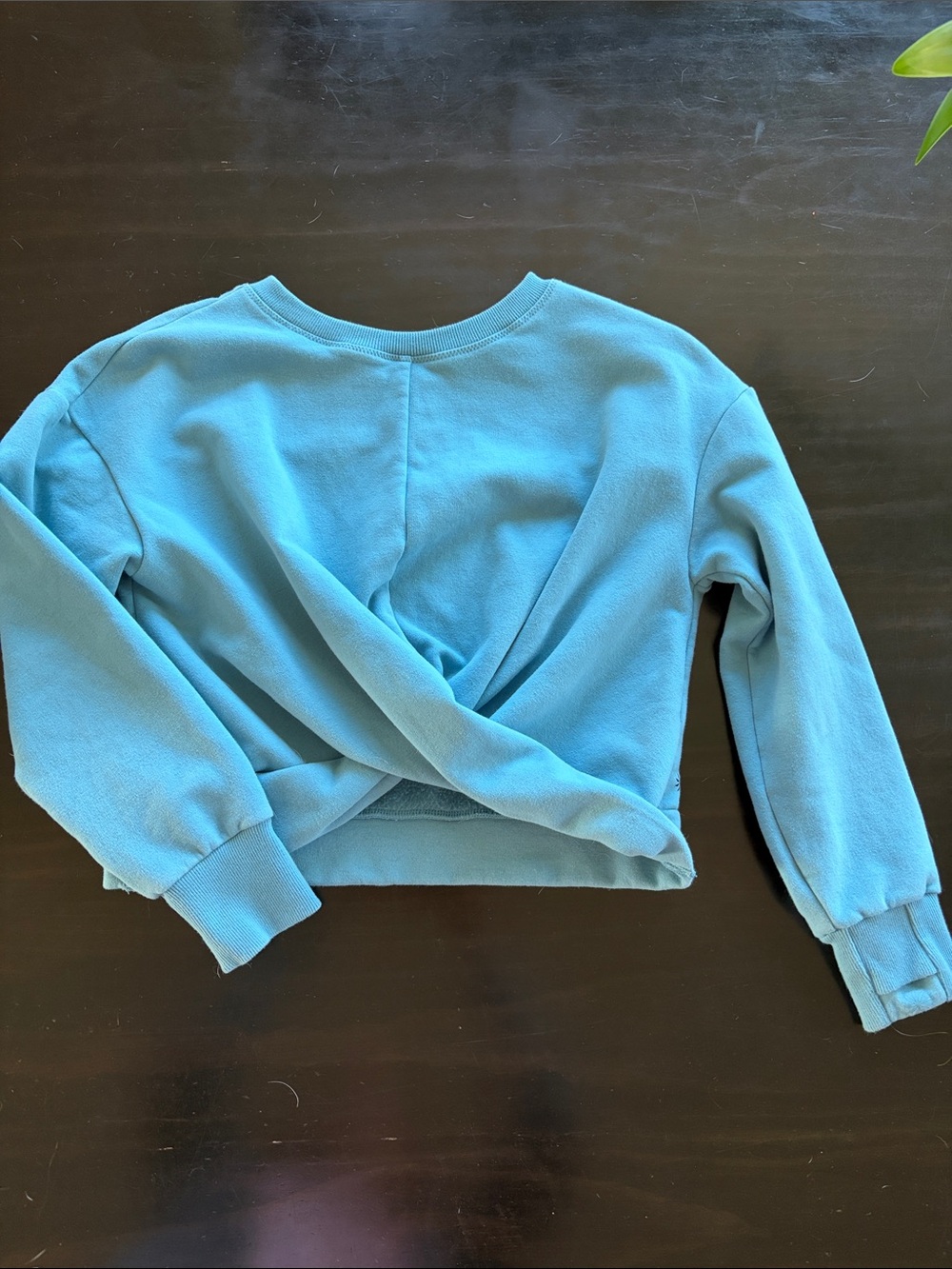 Athleta Cropped Twist-Back Sweater in Turquoise Blue